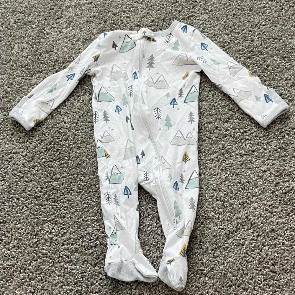 Mountain Print Baby Footies